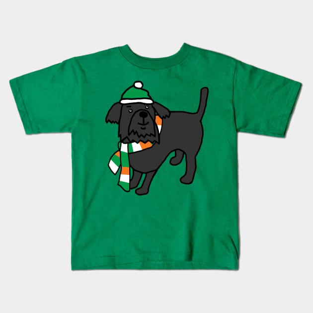 Cute Irish Dog on St Patricks Day Kids T-Shirt by ellenhenryart